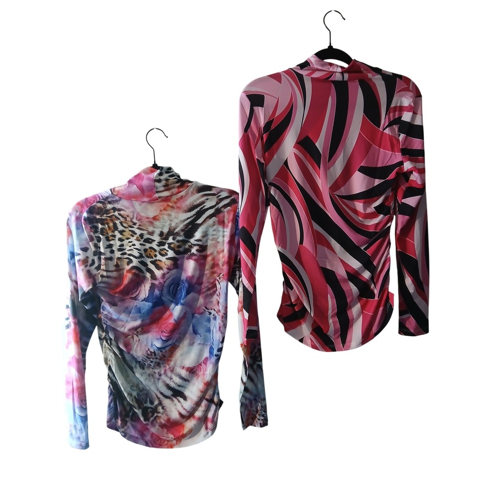 2 Boston Proper Womens Mock Neck Ruched Long Sleeve Top Bundle Pink S - Picture 7 of 8